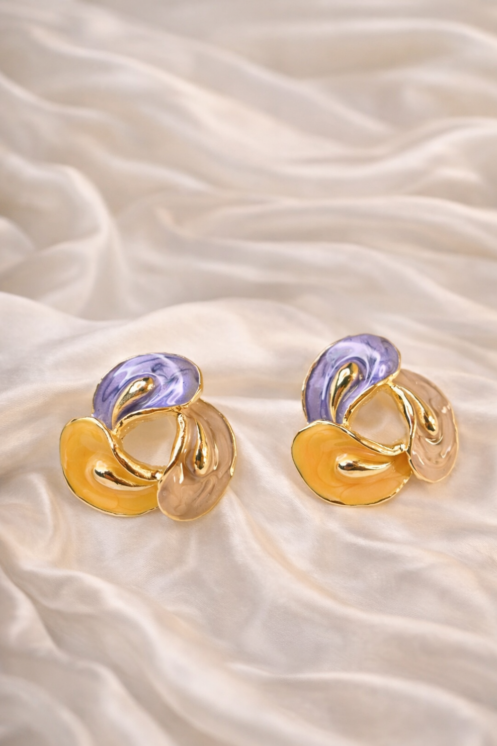 Auraspin Double spiral Enamel Earings