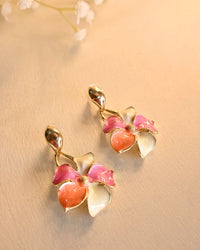 Blossom Bloom Hanging Earings- Orange