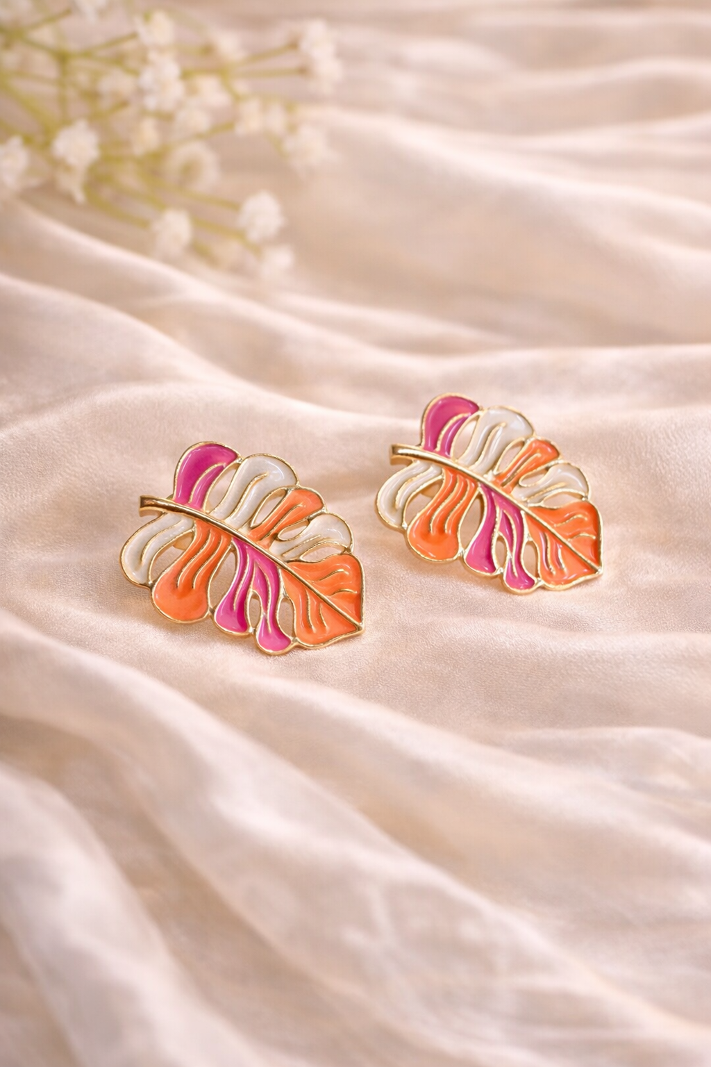 Breeze Leaf Earings- Orange