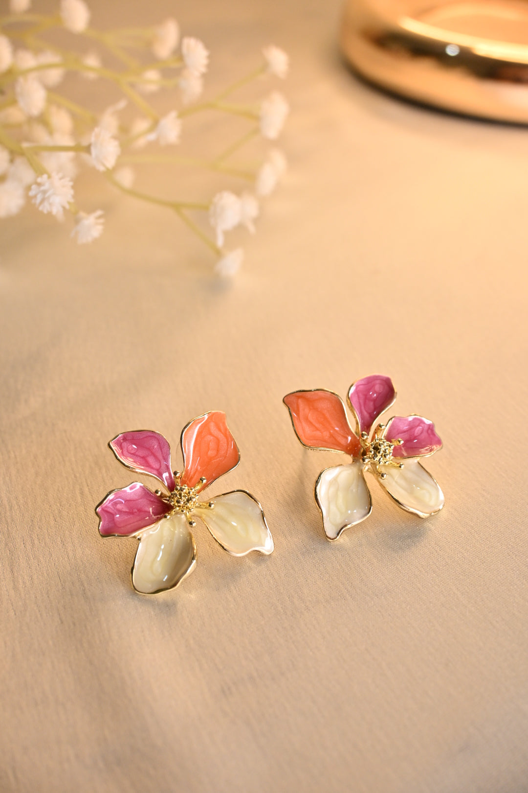 Blossom Bloom Earings- Pink White
