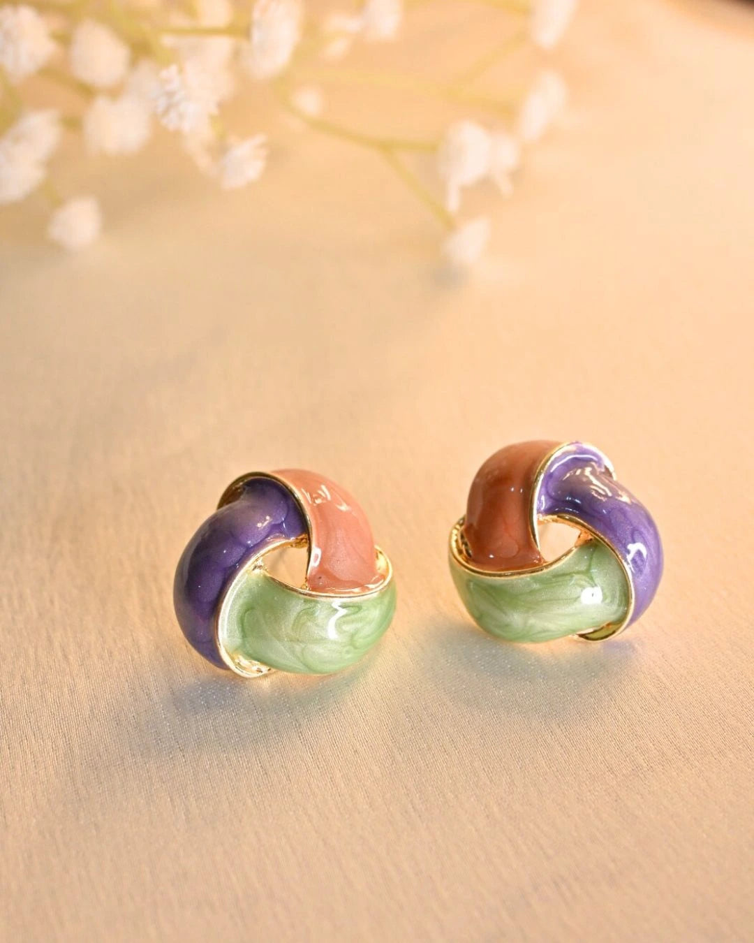Demi Flora Earings -Green Violet