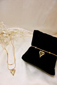 Heart Necklace & Bracelet Combo (2 piece)