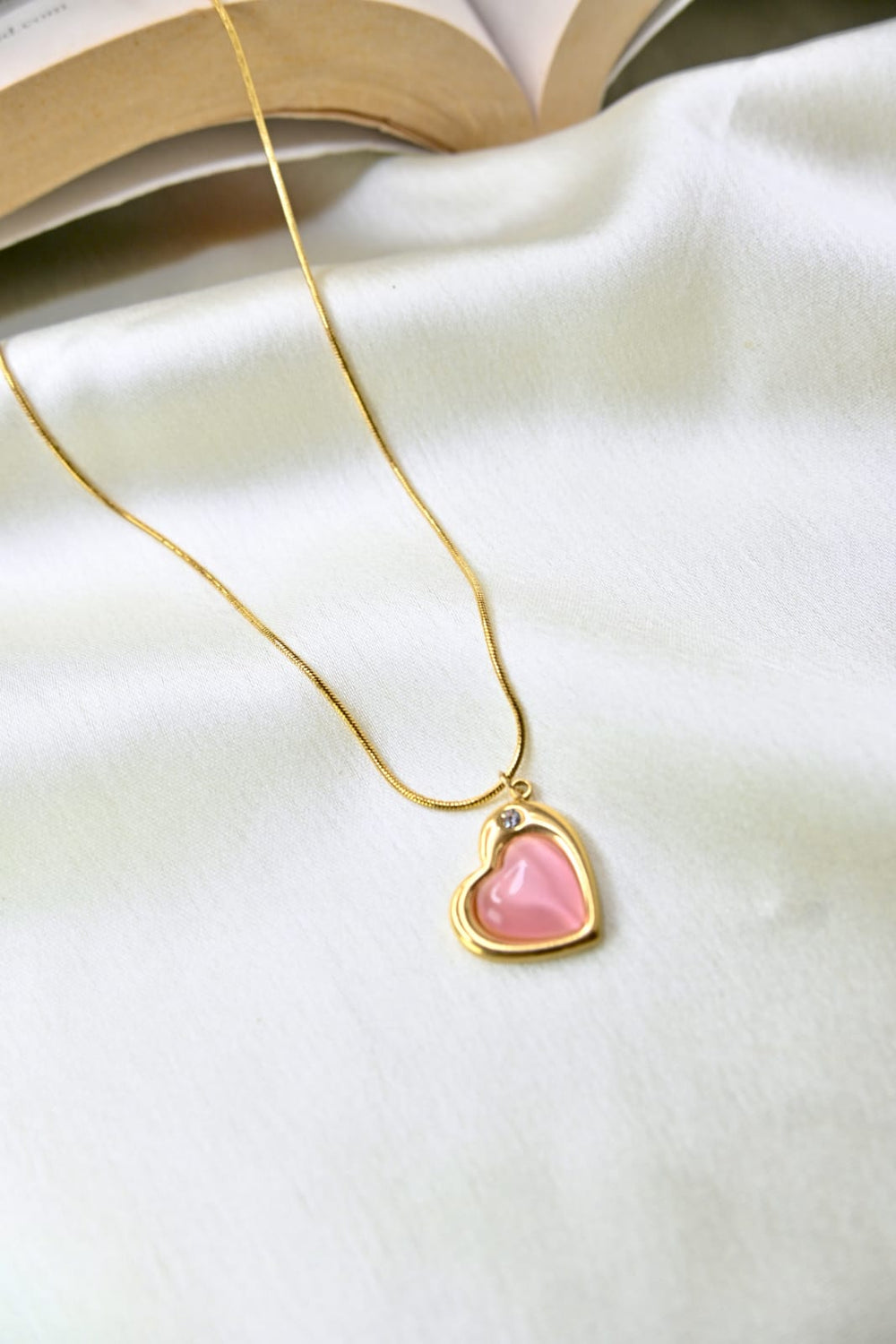 Valentino Heart Necklace- Pink