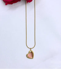 Valentino Heart Necklace- Pink