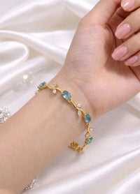 White-Turquoise Combination Tulip Bracelet