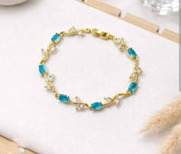 White-Turquoise Combination Tulip Bracelet