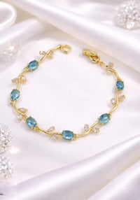 White-Turquoise Combination Tulip Bracelet